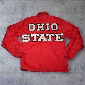 Vintage OHIO STATE Buckeyes Spellout COSI Rain Jacket Windbreaker Mens Small